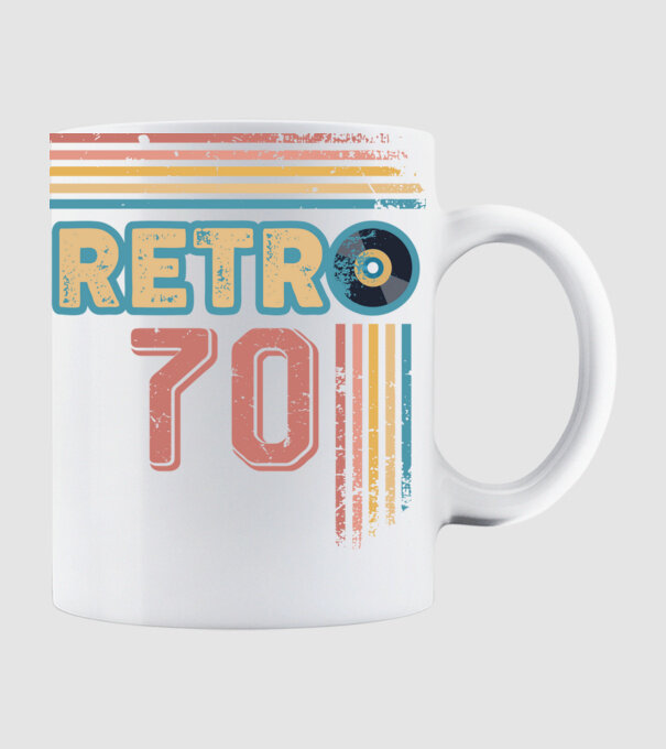 Retro 70 Birthday model alb pe tricou