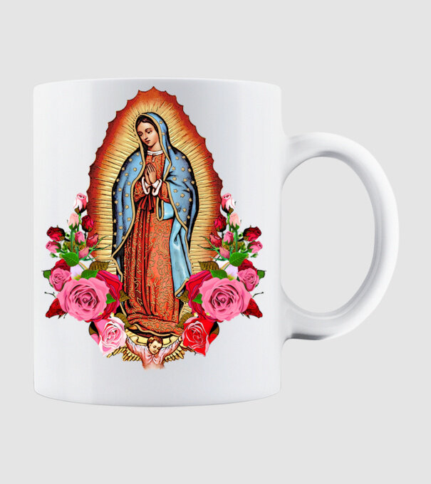 Fecioara Maria model alb pe tricou