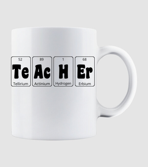 Teacher periodic model alb pe tricou