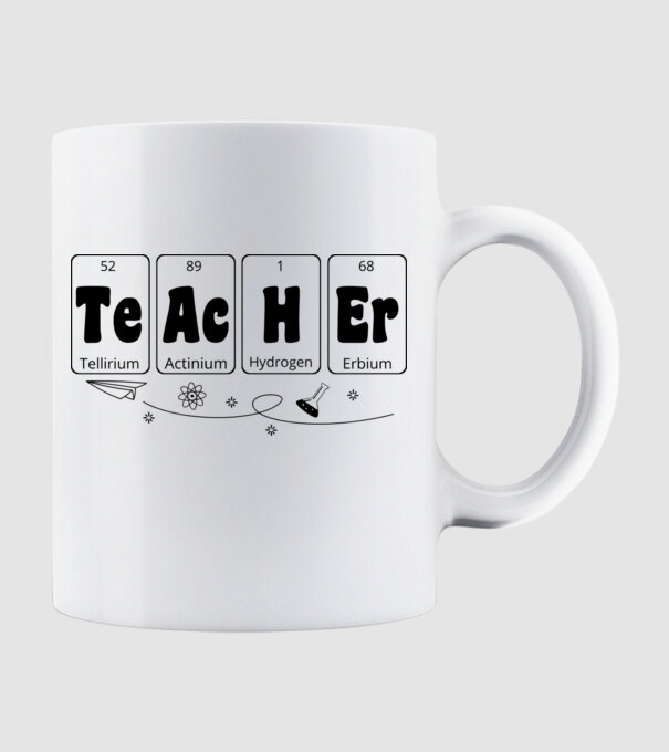 Teacher periodic model alb pe tricou