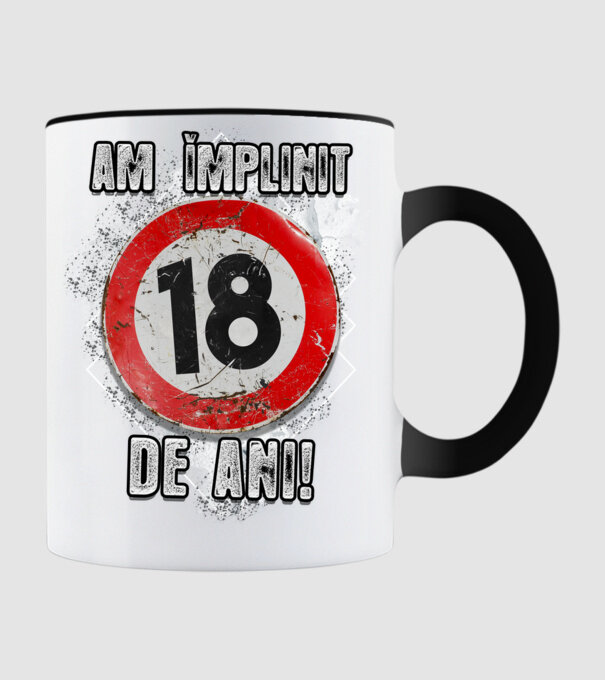 Am împlinit 18 de ani! model negru pe tricou