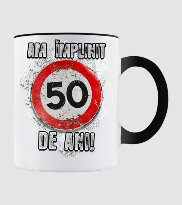 Am împlinit 50 de ani! model negru pe tricou
