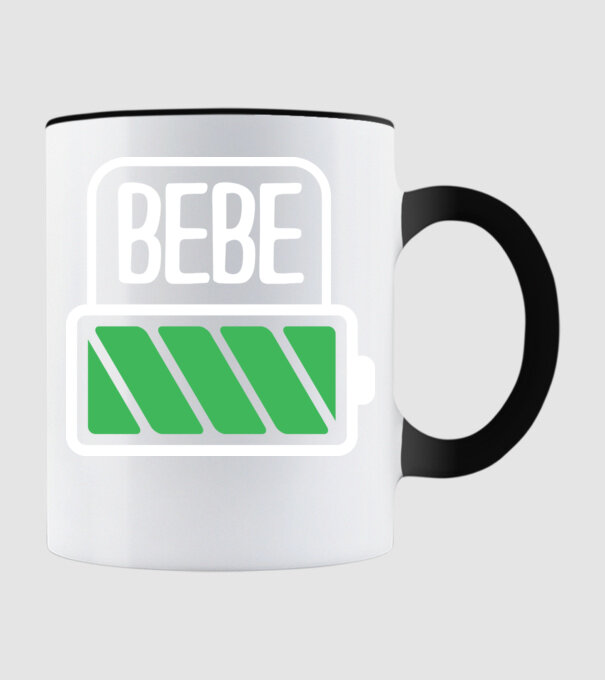 Bebe încărcat model negru pe tricou