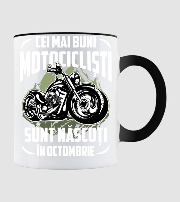 Cei mai buni motocicliști sunt născuți în Octombrie model negru pe tricou