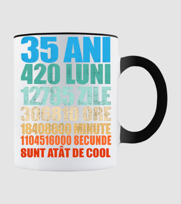 De 35 ani - luni - zile - ore - minute - secunde - sunt atât de cool model negru pe tricou