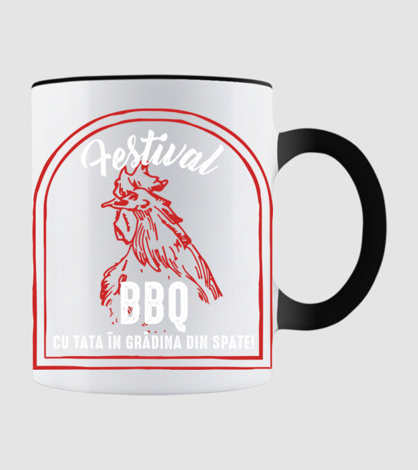 Festival BBQ - cu tata în grădina din spate! model negru pe tricou