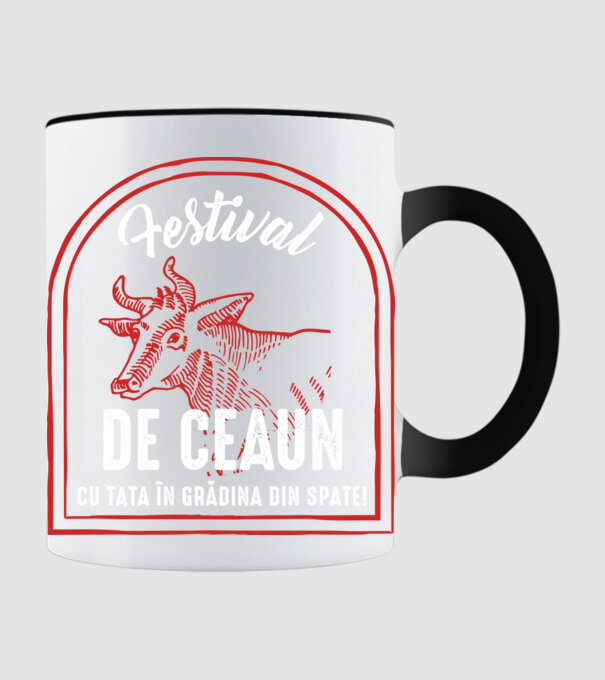 Festival de ceaun - cu tata în grădina din spate! model negru pe tricou