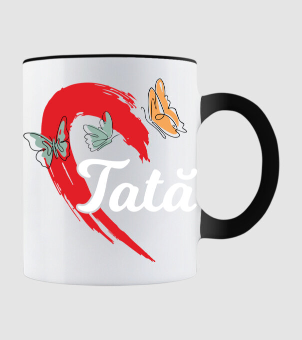 Tată model negru pe tricou