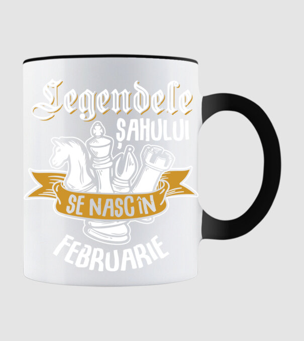 Legendele șahului se nasc în februarie model negru pe tricou
