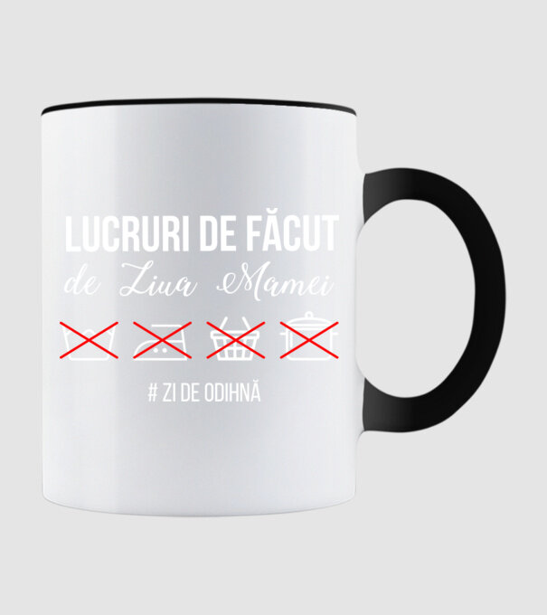 Lucruri de făcut de Ziua Mamei - # zi de odihnă model negru pe tricou