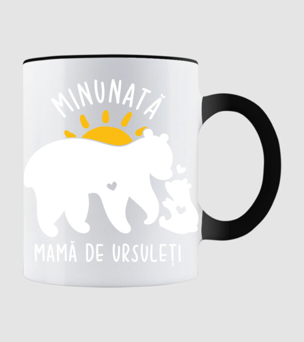 Minunată mamă de ursuleți model negru pe tricou