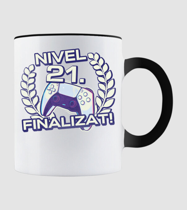 Nivel 21 finalizat! model negru pe tricou