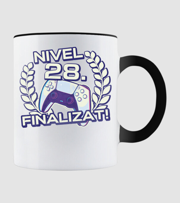 Nivel 28 finalizat! model negru pe tricou