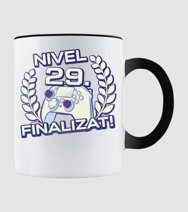 Nivel 29 finalizat! model negru pe tricou