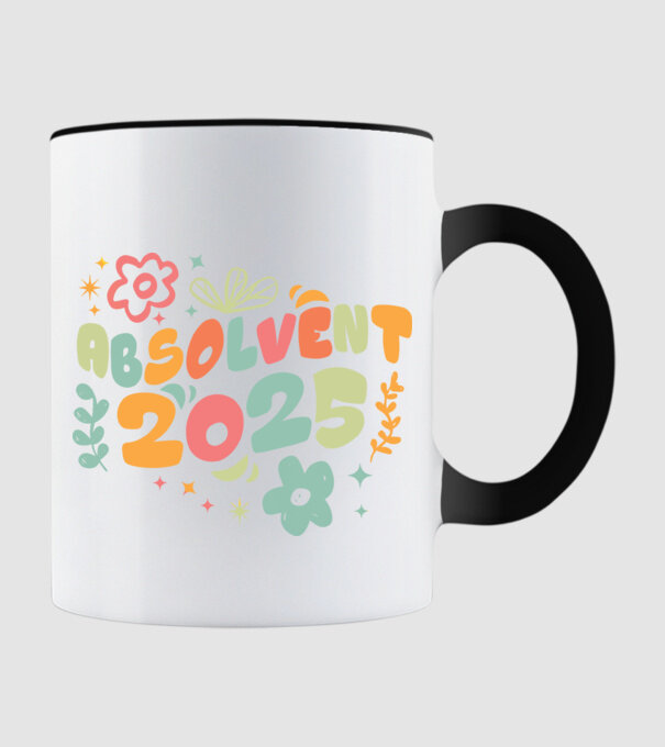 Absolventa 2025 model negru pe tricou