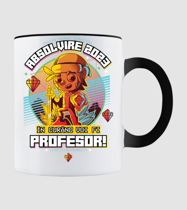 absolvire 2023 profesor model negru pe tricou