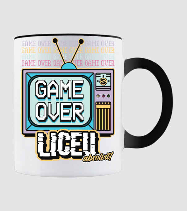 Absolvire retro liceu model negru pe tricou