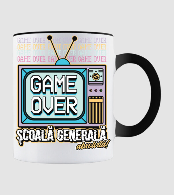 Absolvire retro școală generală model negru pe tricou