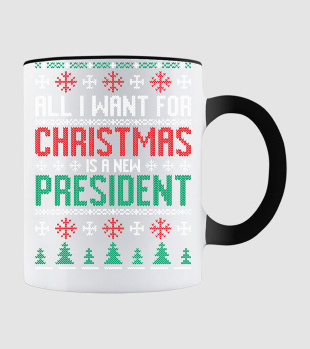 All I want for christmas model negru pe tricou