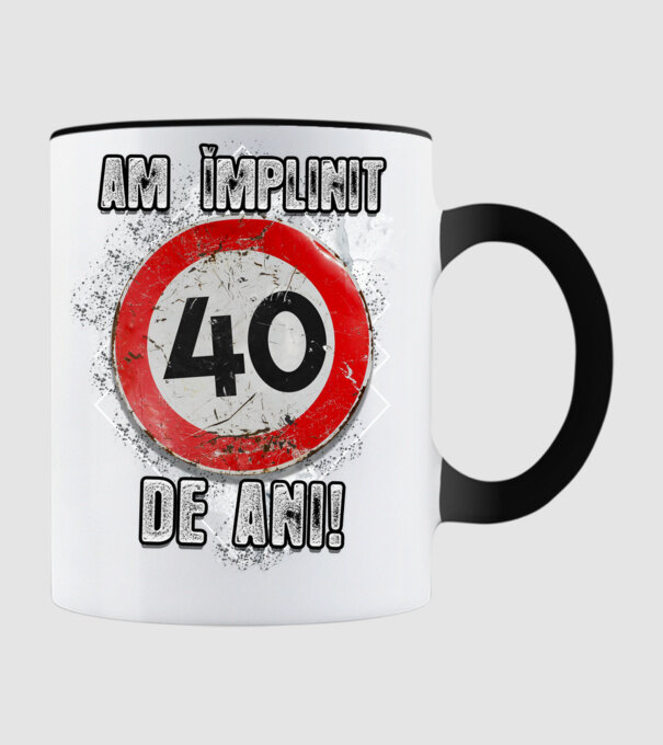 Am împlinit 40 de ani! model negru pe tricou