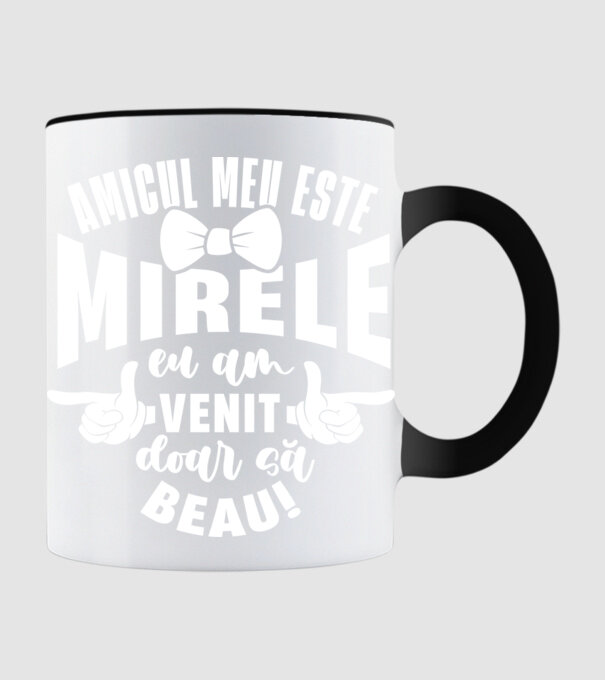 Amicul meu este mirele model negru pe tricou