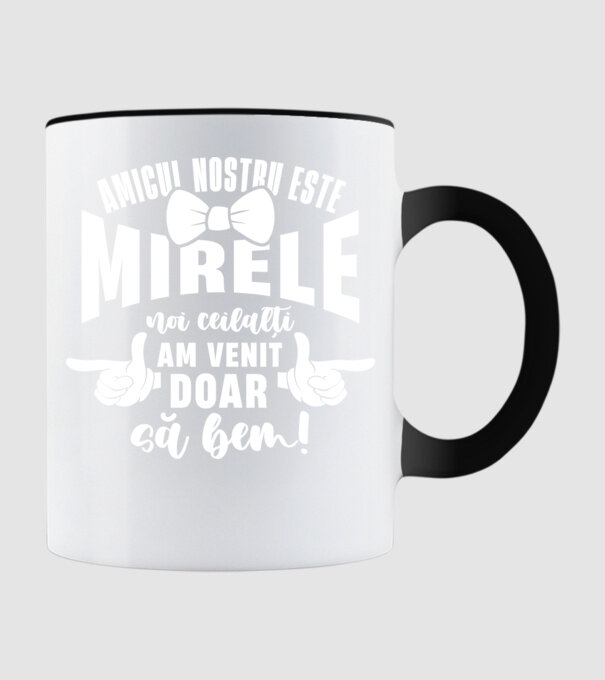 Amicul nostru este mirele model negru pe tricou