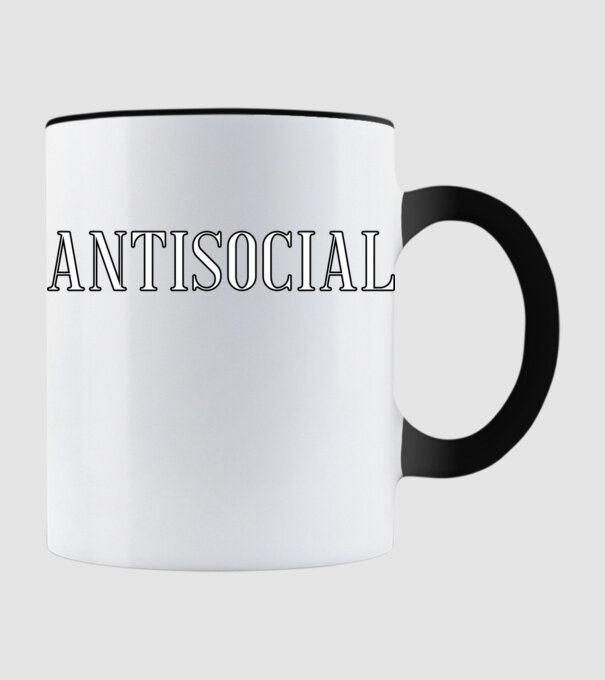 Antisocial model negru pe tricou