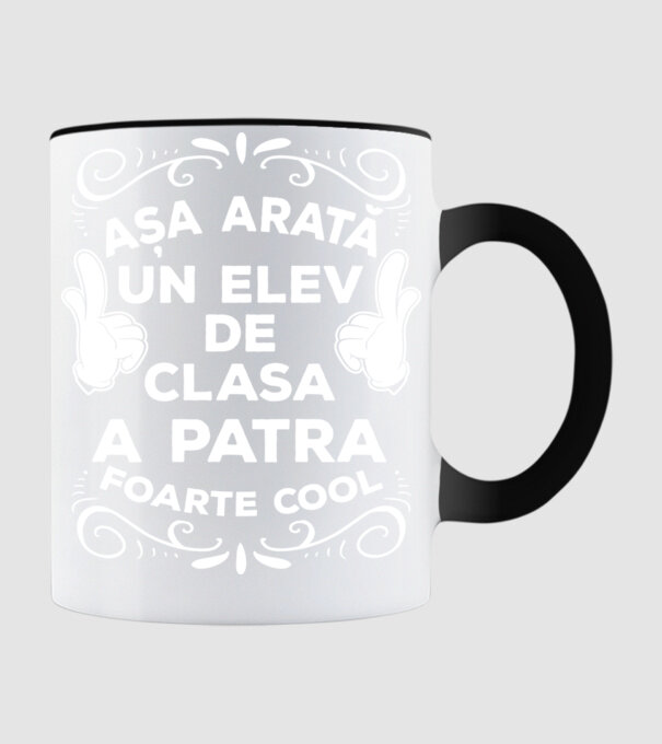 Așa arată un elev de clasa a patra foarte cool model negru pe tricou
