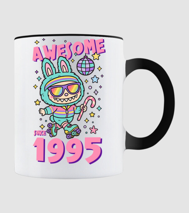 Awesome since 1995 - Labubu model negru pe tricou