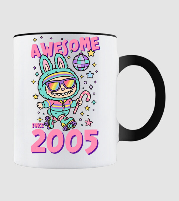 Awesome since 2005 - Labubu model negru pe tricou