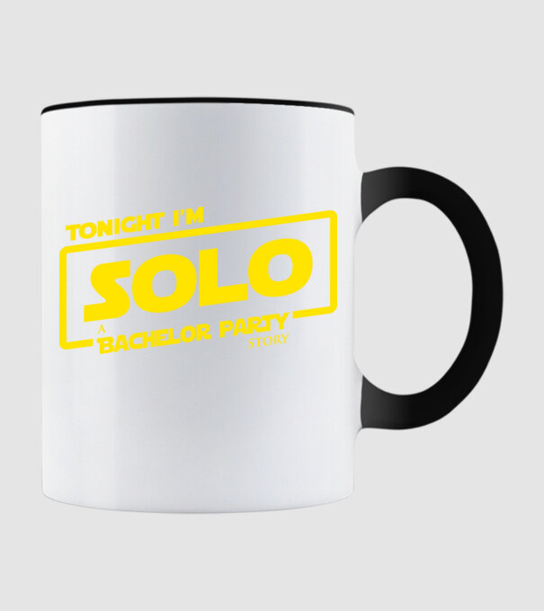 Bachelor Party Solo model negru pe tricou