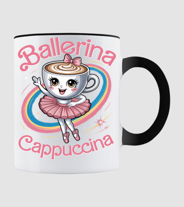 Ballerina Cappuccina model negru pe tricou