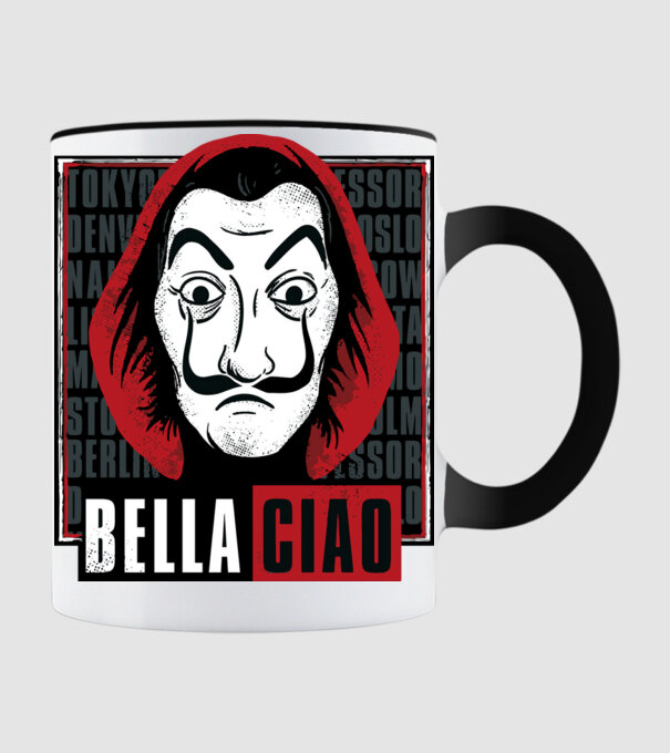 bella ciao dali model negru pe tricou