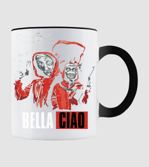 bella ciao money heist model negru pe tricou