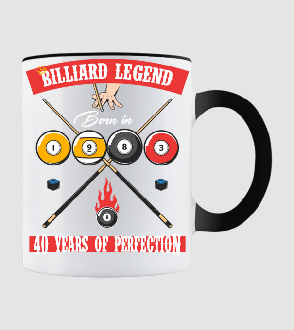 Billiard legend born in 1983 model negru pe tricou