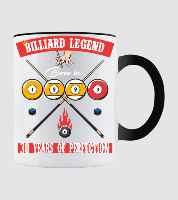 Billiard legend born in 1993 model negru pe tricou