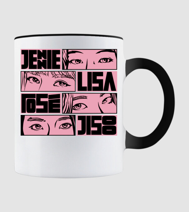 BlackPink manga model negru pe tricou