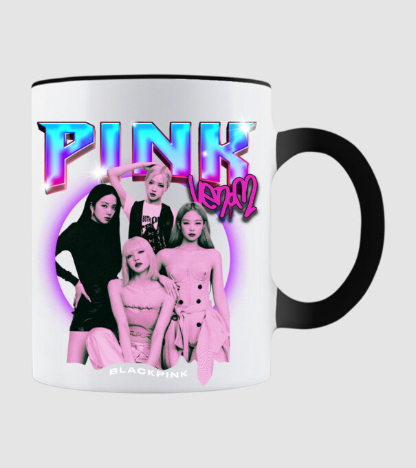 BLACKPINK pink venom model negru pe tricou