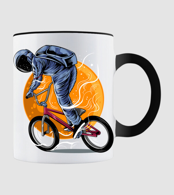 BMX space model negru pe tricou