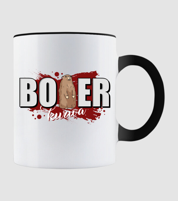 Bober Kurwa model negru pe tricou