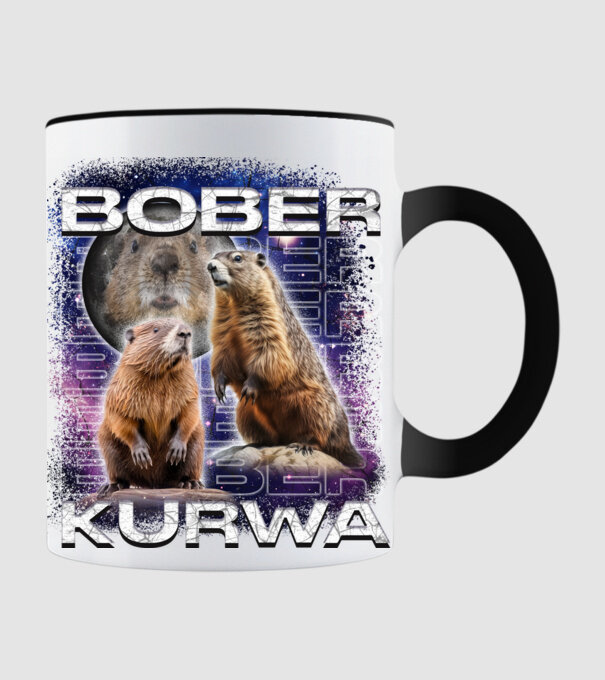 Bóber Kurwa universe model negru pe tricou