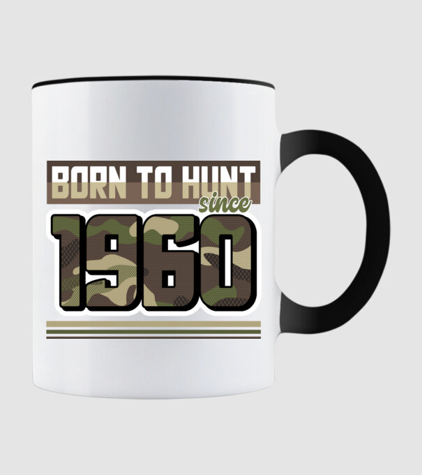 Born to hunt since 1960 model negru pe tricou