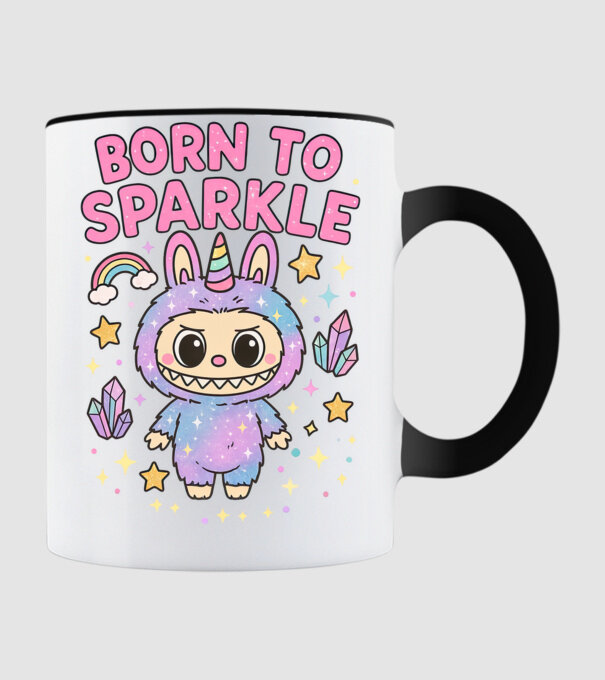 Born to sparkle model negru pe tricou