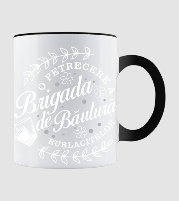 Brigada de băutură model negru pe tricou