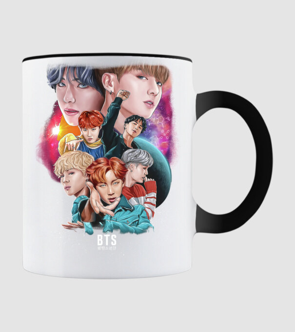BTS POSTER model negru pe tricou