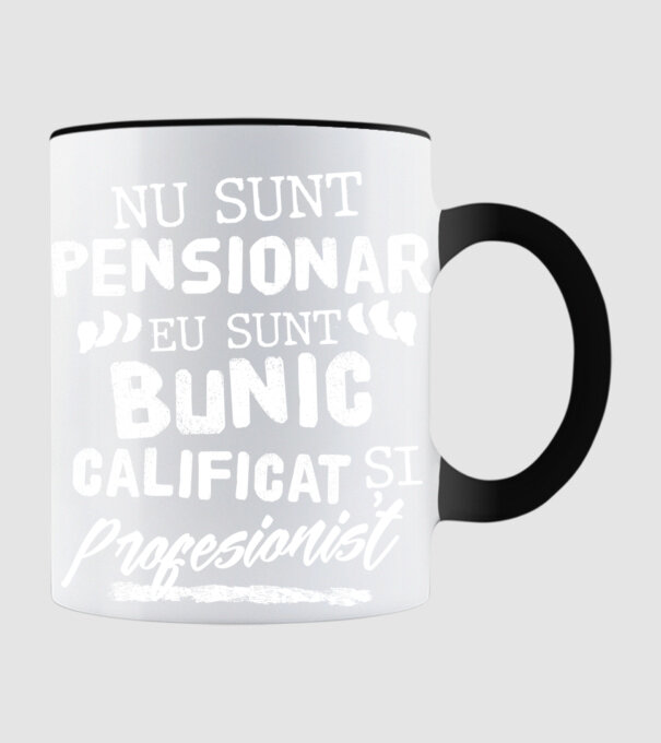 Bunicul profesionist model negru pe tricou