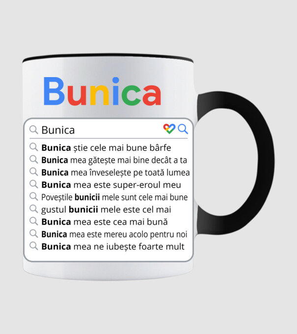 căutare Google Bunica model negru pe tricou