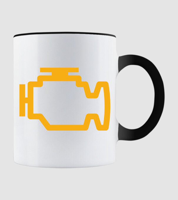 check engine model negru pe tricou