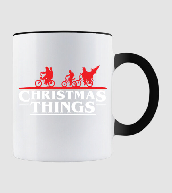 christmas things model negru pe tricou