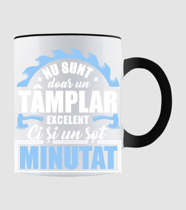 Nu sunt doar un tâmplar excelent, ci și un soț minunat! model negru pe tricou